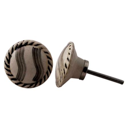 Black And Cream Curve Design Knob